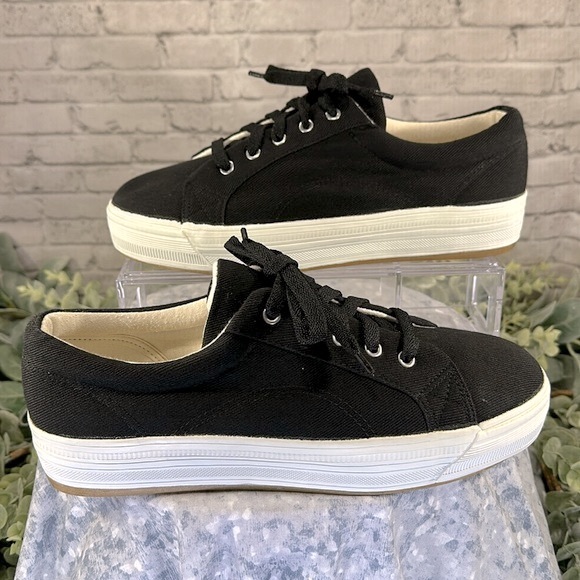 🖤 Chicory Sport “Jill” Black Canvas Low-cut Platform Sneakers WMS 10M 🖤VGUC - Picture 4 of 10